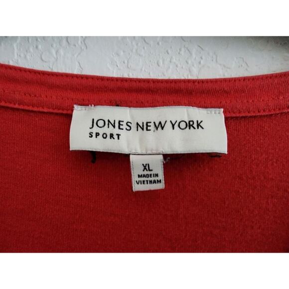 TOP/BLOUSE-JONES NEW YORK-Dark Pumpkin Orange-Tab Long Sleeves-Bottom Hem-X-Lrg - Picture 4 of 11